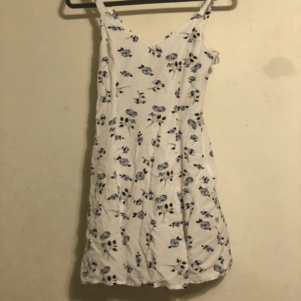 Blue and White Floral Mini Dress